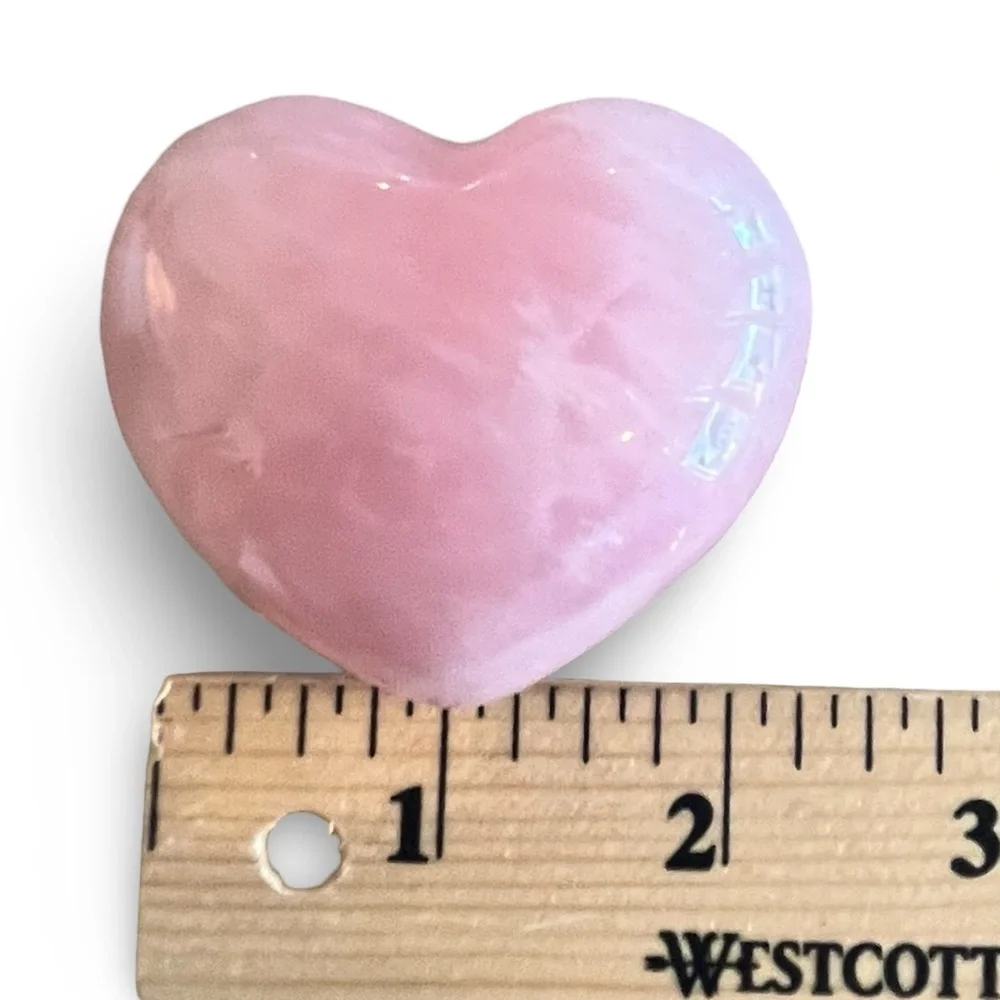 Rose Quartz Heart Shaped Polished Crystal Hand Stone